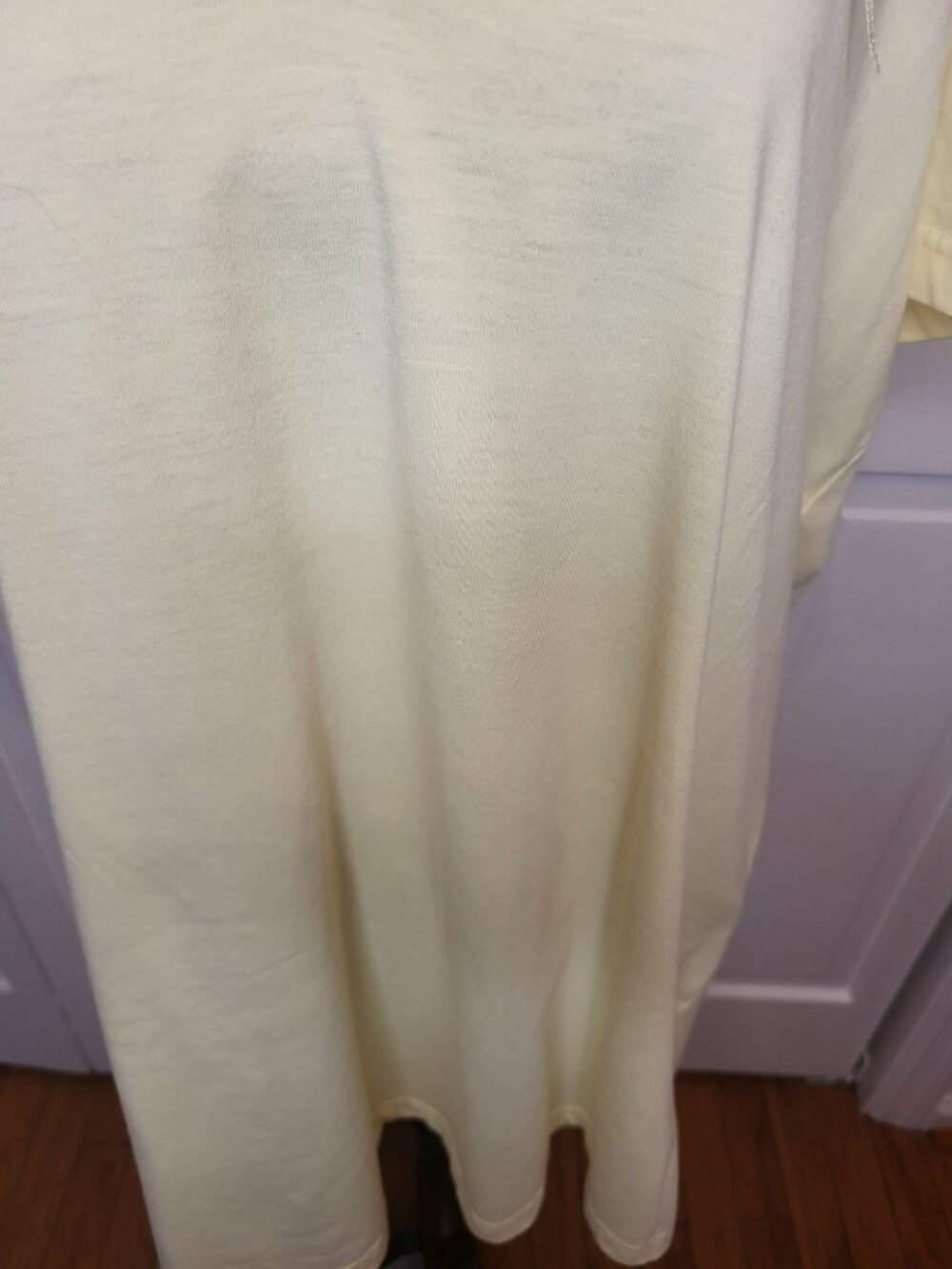 Only Necessities Butter Yellow Lace Up Tunic Tee L Preppy Nautical Retro Cottage - Picture 5 of 8